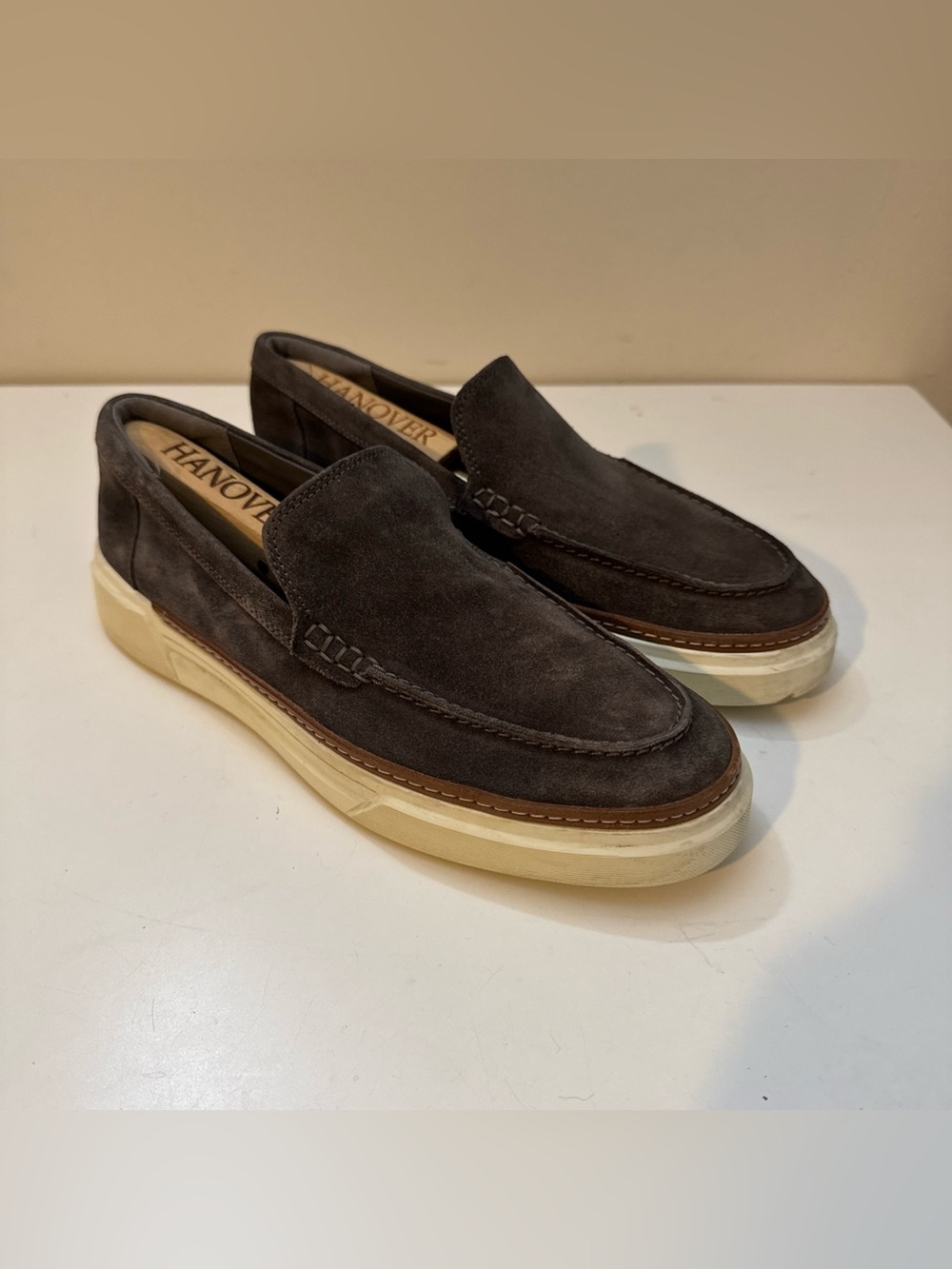 Allen Edmonds Men’s Suede Burke Loafers, Grey, Size 9D